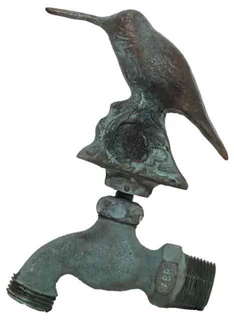 Antique Vintage Solid Brass Hummingbird Water Spigot