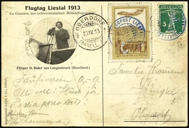 26530) Schweiz Luftpost Mi.-Nr. VIII Brief Flugpoststempel und Ankunftsstempel