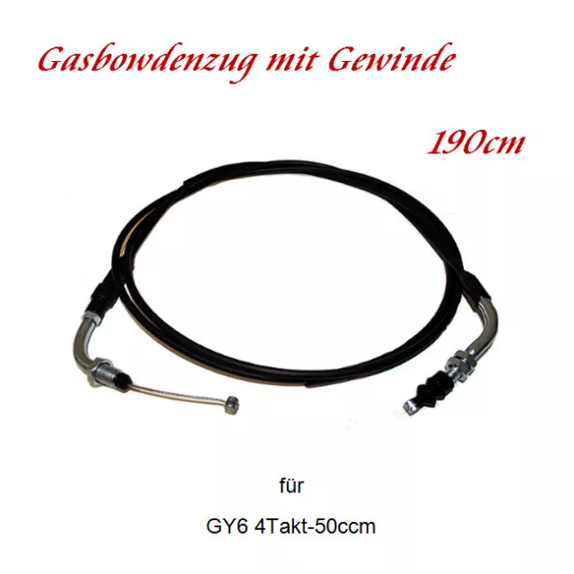 Gas Bowdenzug 190cm m. Gewinde für Rex RS 460 50 4T 2009-2015