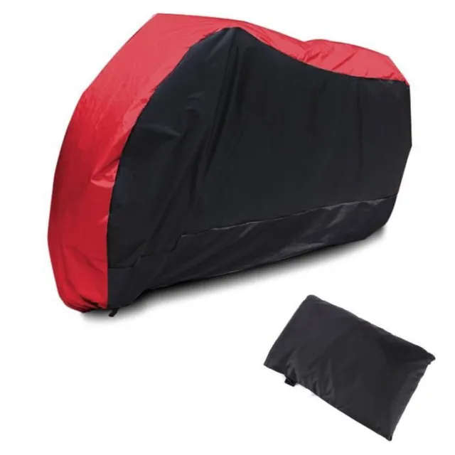 Housse de Protection Moto Etanche Anti-UV/Poussière 265 * 105 * 125cm rouge noir 2