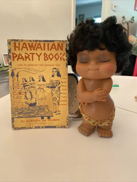 HAWAIIAN PARTY COOKBOOK Luau Entertaining Recipe Book With Tiki Boy Doll