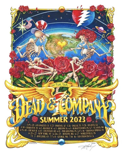 DEAD AND & Company poster Final Tour 2023 Aj Masthay Signed Bob Weir