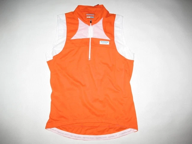 Shimano Sleeveless Cycling Jersey Bicycle Bike Shirt Lady Women Orange Size L