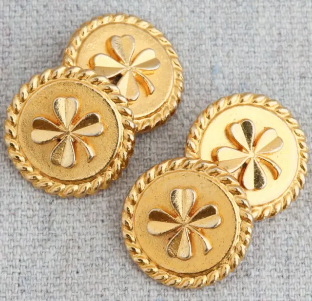 VINTAGE 1980S 1990S Chanel Gold Tone 4 Leaf Clover Shamrock Button  Cufflinks $1,000.00 - PicClick