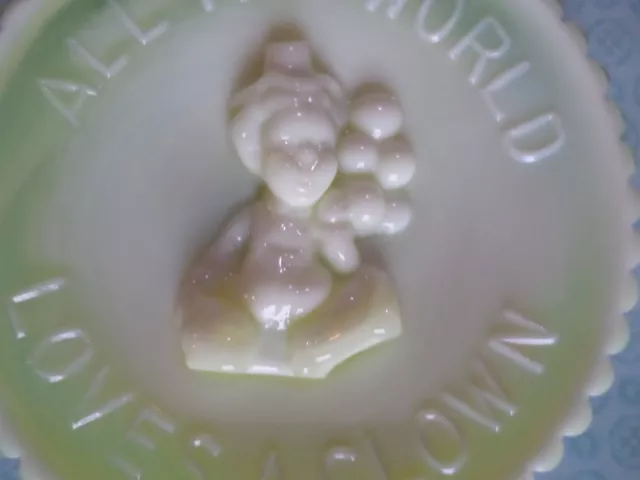 All the World Loves a Clown Mosser Glass Small Plate Glows Under UV Vaseline? 3