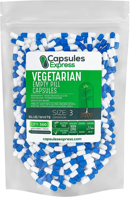 Cápsulas Express Talla 3 Azul/Blanco Vacío Cápsulas Veganas Gorra Vegetariana