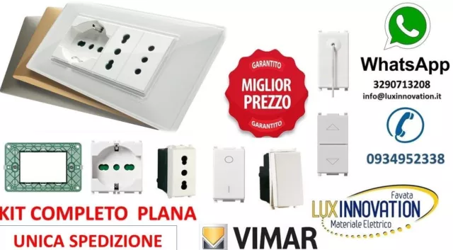 Prese Presa Interruttori Vimar Plana Completa Deviatore Invertitore Pulsante