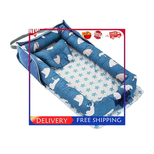 Portable Newborn Baby Nest Bed Detachable Washable Baby Lounger (Bear)