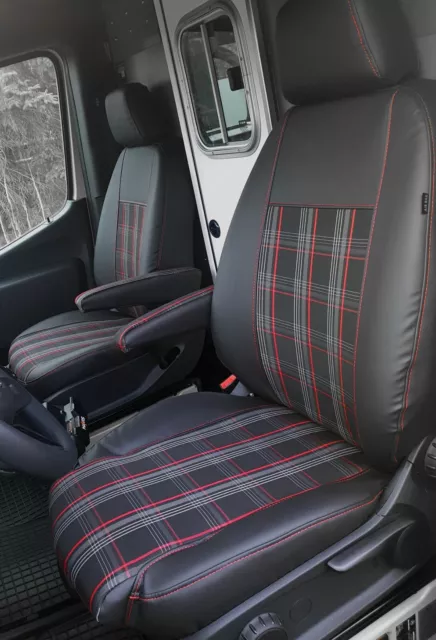 Sitzbezüge nach Maß Robust Angepasst Premium J7 Rot für Ford Transit Custom