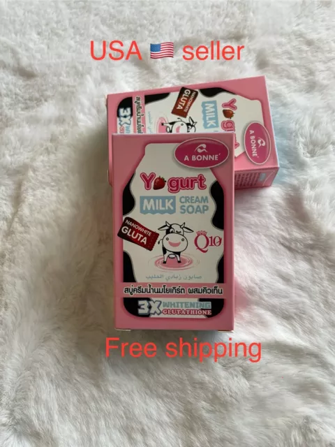 A Bonne Yogurt Milk Cream Soap 90g x3pcs Free Shipping From USA 🇺🇸