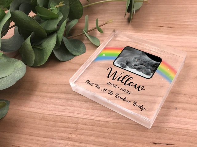 Personalisiertes Haustier Memorial Acryl Block Plakette Foto 3D-Effekt - maßgeschneidert, Lo