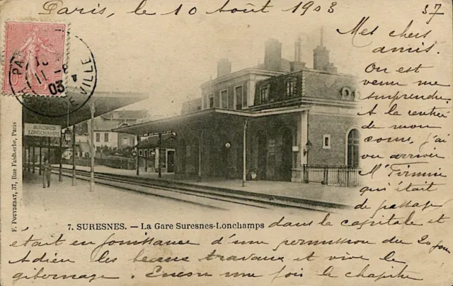 CPA 92 - Suresnes - La Gare de Suresnes-Lonchamps