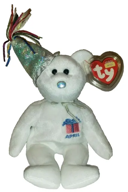 Ty Beanie Baby - APRIL the Birthday Teddy Bear (8-9.5 Inch) MINT with MINT TAGS