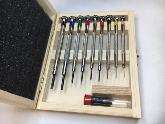 French Made Jewelers Screwdrivers Set of 9  for Watch and Clock Repair 3