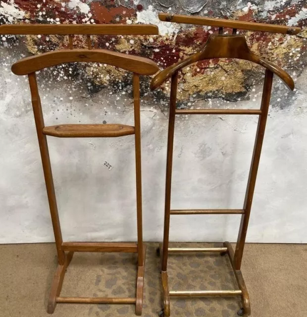 Vintage PAIR OF WOOD BUTLER Clothes TREES 1 IS MADE IN ITALY