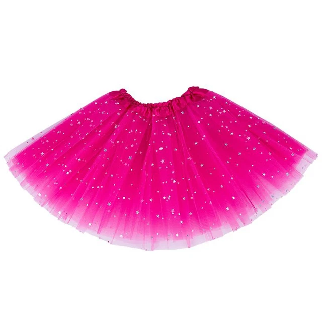 2X(Vetements de petite fille intelligente Jupon d'etoiles en paillettes Jup3013