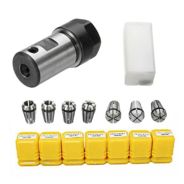 7x Motor Shaft Collet Chuck ER11A 1-7mm Extension Rod Holder Tool Holder Kit CNC