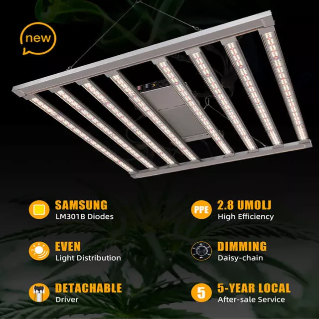 PHLIZON FD6500 Full Spectrum LED Grow Light Bar 640W Foldable Plant Grow Lamp