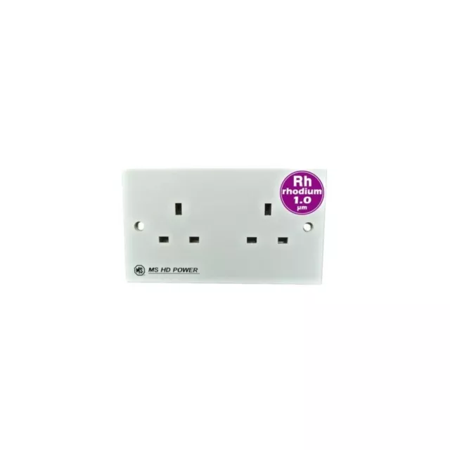 Ms Hd Power Rhodium Plated Double Mains Wall Socket