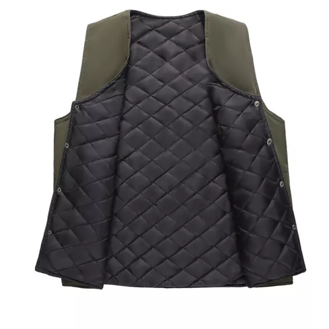 Hommes Matelassé Gilet Épais Thermique Slim Gilet Veste Hiver Chaud Extérieur