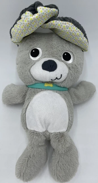 🏝️ Bright Starts Gray Puppy Dog Peek a Boo Baby Stuffed Plush Toy 12”