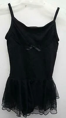 Dance Leotard Dress Bow Freestyle  Small Child Black Ballet Tap Jazz