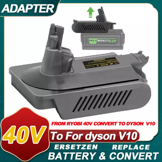 for Dyson V10 Battery Adapter for Ryobi 40V Battery Convert to V10 SV12 Batter