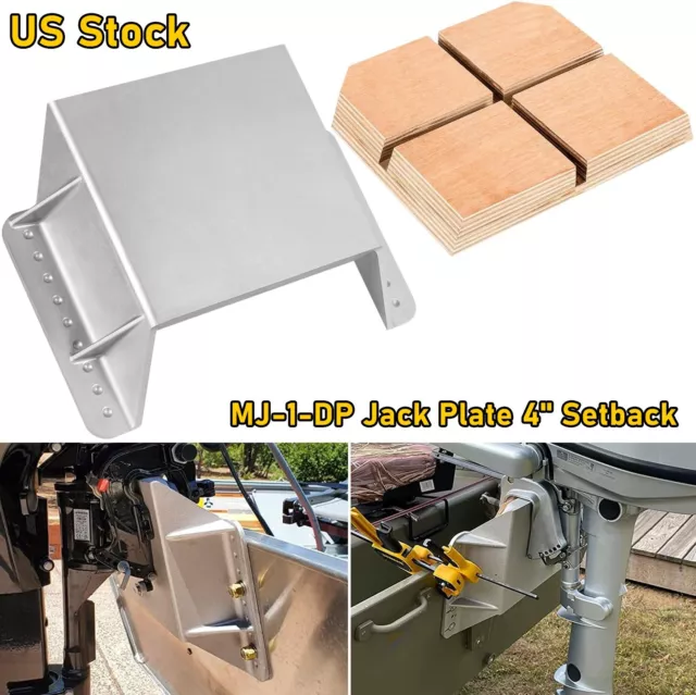 MJ-1-DP Jack Plate 4'' Setback Engine Jack Plate for Outboard Motors Up to 35HP