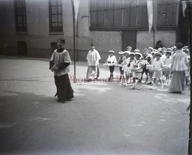 France Cérémonie Photo NEGATIVE c1930 Plaque verre Stereo Vintage PL28L9n