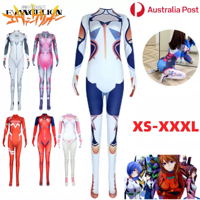 Neon Genesis Evangelion Costume Sexy Jumpsuit Asuka Langley Cosplay Halloween AU