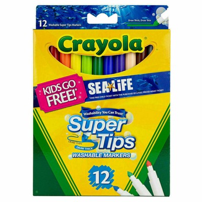 Crayola Crayola 12 Confezione Pastello Supertips Feltro Tips Penne Da Crayola 