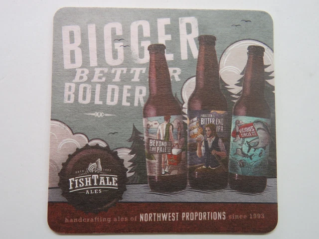 Beer Brewery Coaster ~ FISH TALE Brew Pub Ales ~ Olympia, WASHINGTON Since 1993