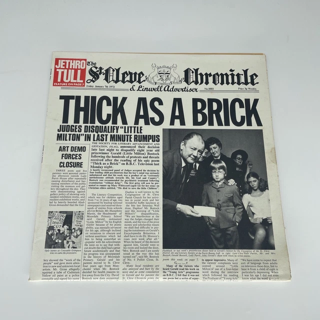 JETHRO TULL - Thick As A Brick UK 1972 Vinyl LP CHR 1003 £60.00 ...