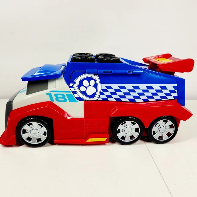 Camion Mobile Pit Stop Team Ready Race Rescue - Paw Patrol Avec Véhicule Et Figurine Chase