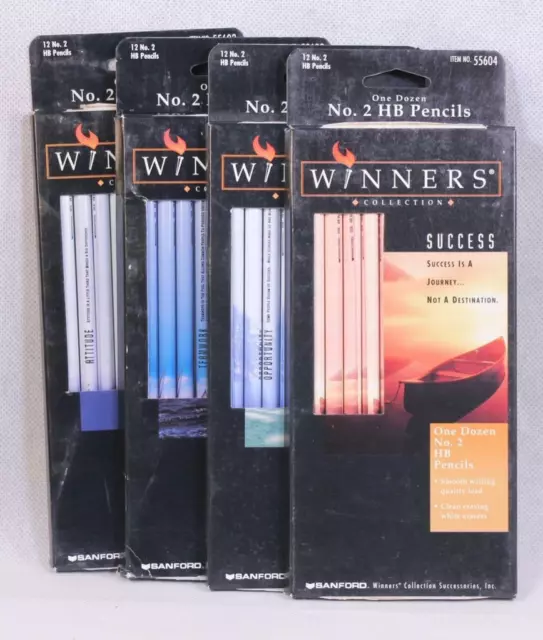 Four (4) Different 1996 Twelve Pack Winners Collection No.2 Sanford Pencils.USA