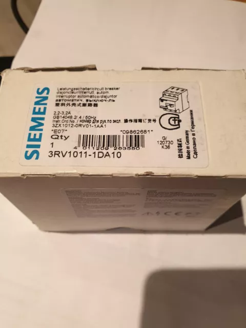 Siemens Leistungsschalter 3RV1011-1DA10 , Neu