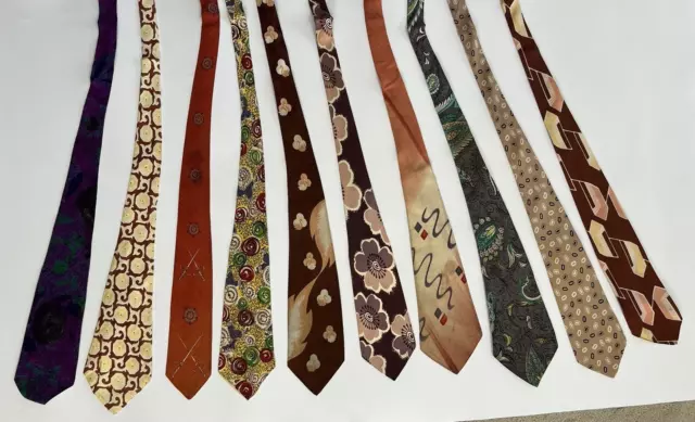 10 LOT 1940s Neck Ties 1950s Neckties 1930s Necktie 40s Ties Vintage Tie CRAVAT