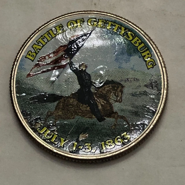 Colorized Kennedy half dollar.CIVIL WAR. BATTLE OF GETTYSBURG. JULY 1-3 1863 #43