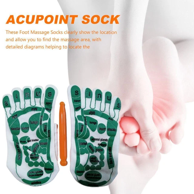 Acupressure Reflexology Socks Massage Feet MId-tube Foot Point Feet O Socks O5L4