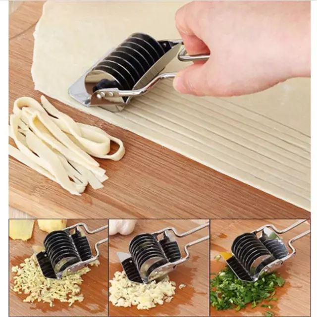 Spaghetti Noodle Pasta Maker Lattice Roller Docker Dough Cutter Kitchen Tool FI