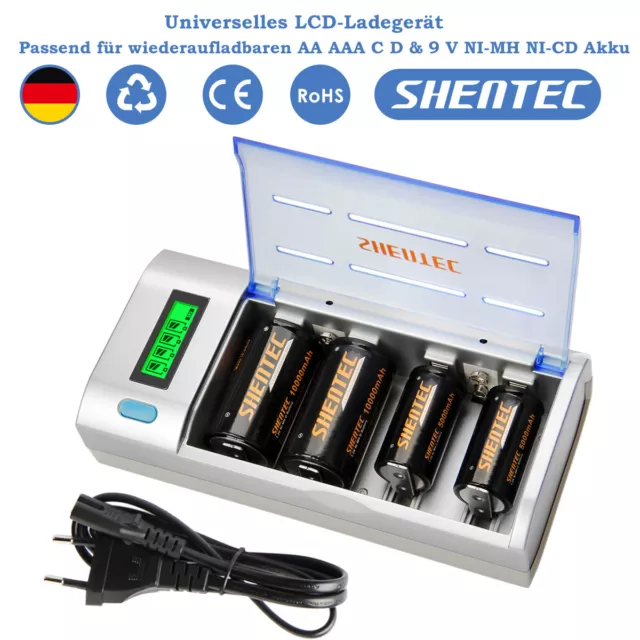 Universal Akku Ladegerät LCD Batterieladegerät für AA AAA SC C D 9V NI-MH NI-CD