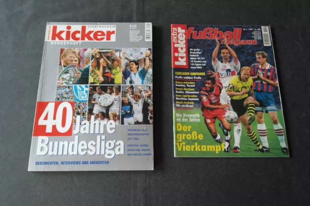 Posten Lot Sammlung 1 x Kicker Sonderheft 40 Jahre Bundesliga & 1 x Kicker extra