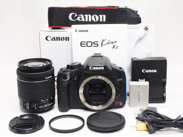 CANON EOS KISS X2 DSLR Body EF-S 18-55mm Lens JAPAN [MINT