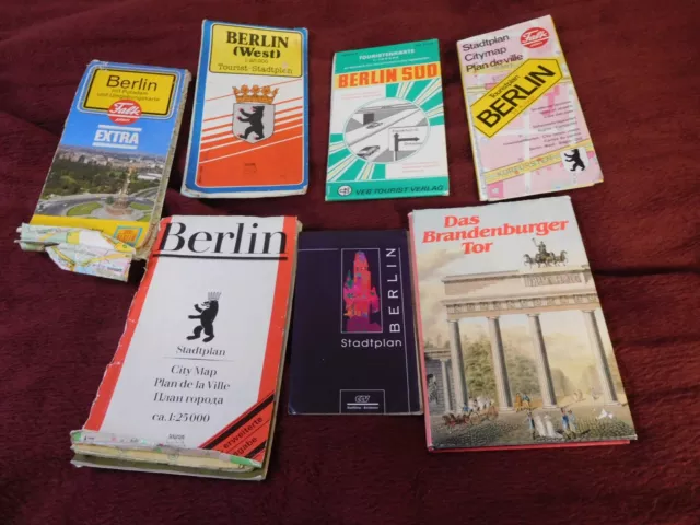 Sammlung, Konvolut, Stadtpläne Berlin, alt, Historisch, Ost und West, Buch