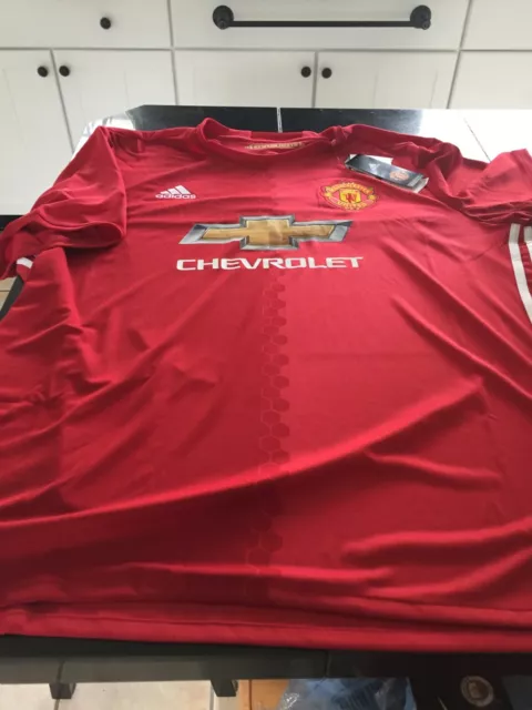 MENS ADIDAS CLIMACOOL MANCHESTER UNITED MUFC SOCCER Jersey  XXL 2XL RED NWT