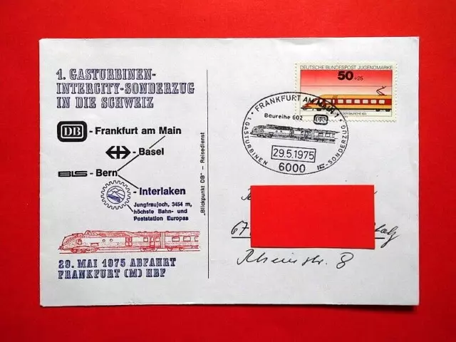 Brief Ersttagsbrief BRD 1975 Jugend: Lokomotiven Mi. Nr. 838 FDC - Vollstempel