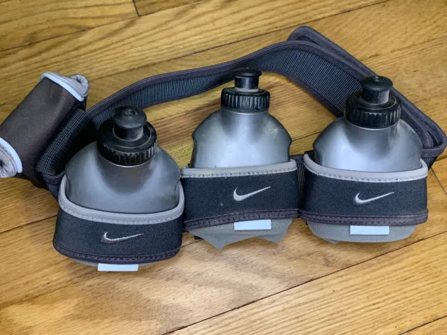Nike Running Hiking Water Hydration Belt Waist Pack 3 Bottle  Unisex 37”