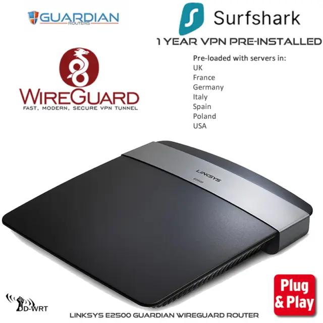 Linksys Guardian Pre-Configured Wireguard VPN Router  No Subscription to Pay