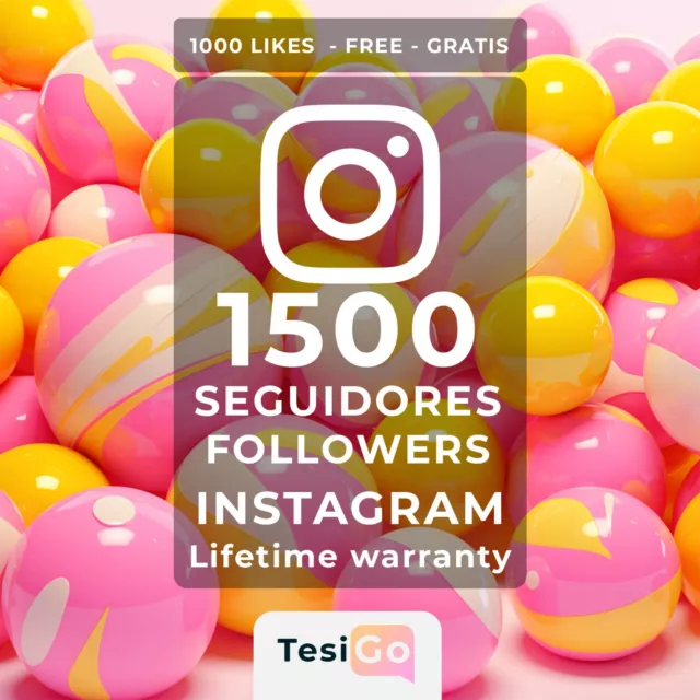 Instagram 1500 Seguidores Reales / Garantía de por vida / Entrega inmediata