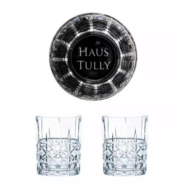 Game of Thrones Whiskyglas 2er Set Haus Tully Gravierte Whiskygläser 345 ml